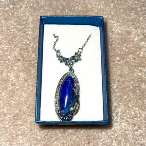 Lapis Lazuli Crystal Stainless 20” Necklace Jewelry